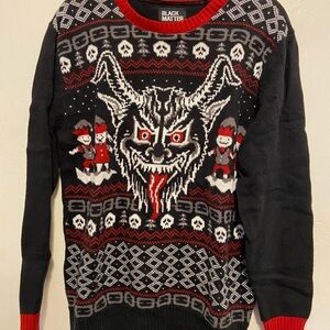 Black Matter Men's Sweater with Black, Red, and White Design